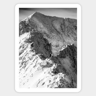 Crib Goch, Snowdon, winter Sticker